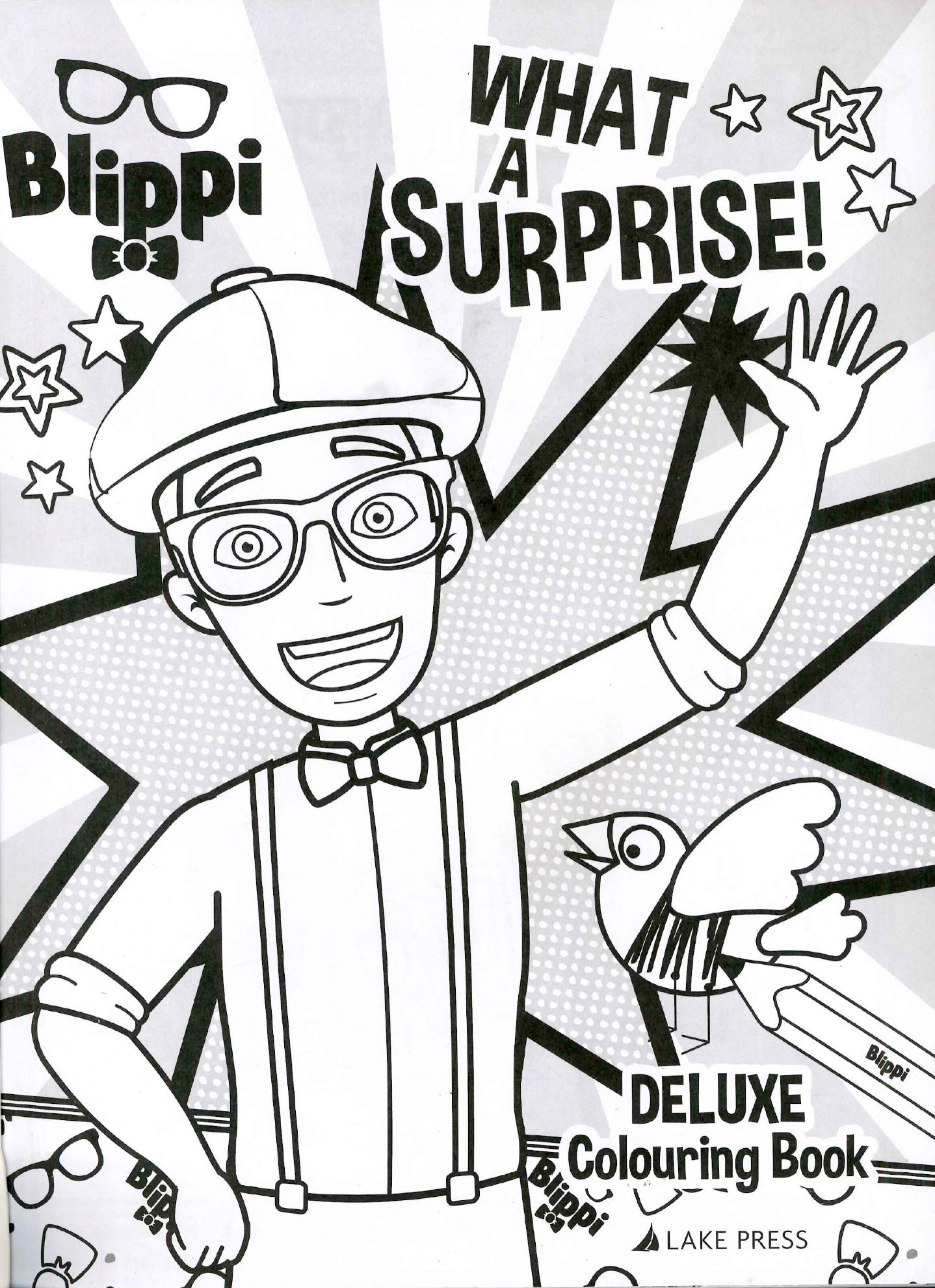 Learning is Fun. BLIPPI DELUXE COLORING BOOKWHAT A SURPRISE